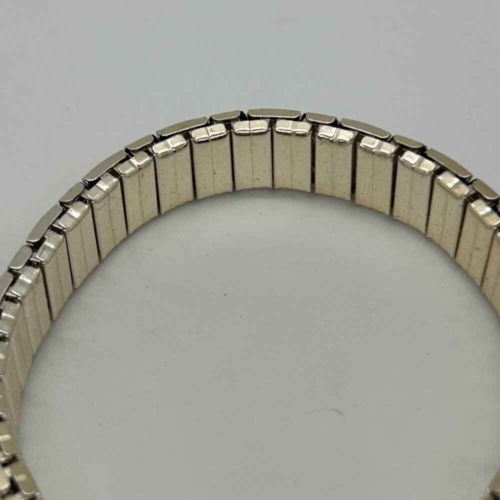 Vintage Two-Tone Gold & Silver Finish Expansion Stretch Link Bracelet Size 7 - Picture 4 of 15